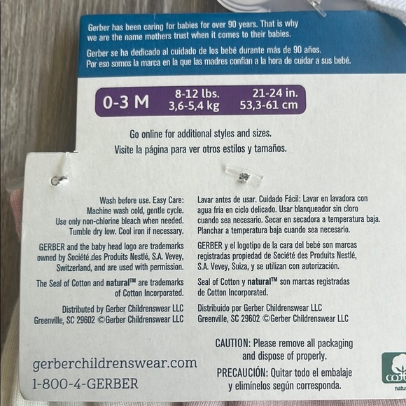 Gerber Baby Mittens - Gray, Pink, and White - Picture 3 of 4